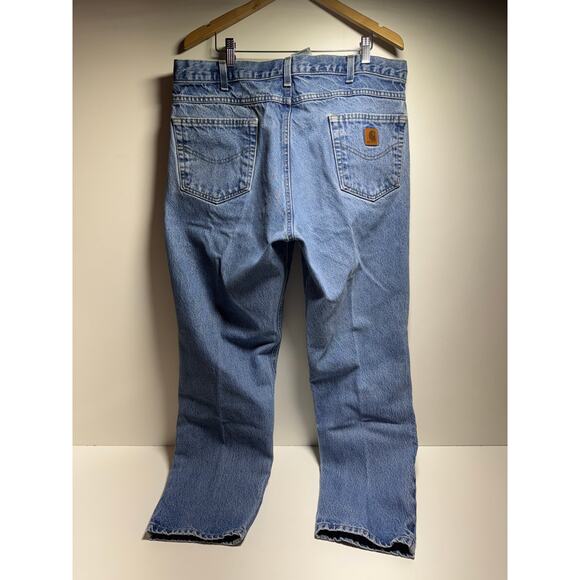 Carhartt Men’s Denim Blue Jeans Sz 38X32 B17-DST Relaxed Fit Outdoor Workwear - Picture 7 of 7